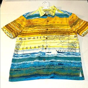 Tommy Bahama treasure Cove camp shirt men’s size medium 100% silk